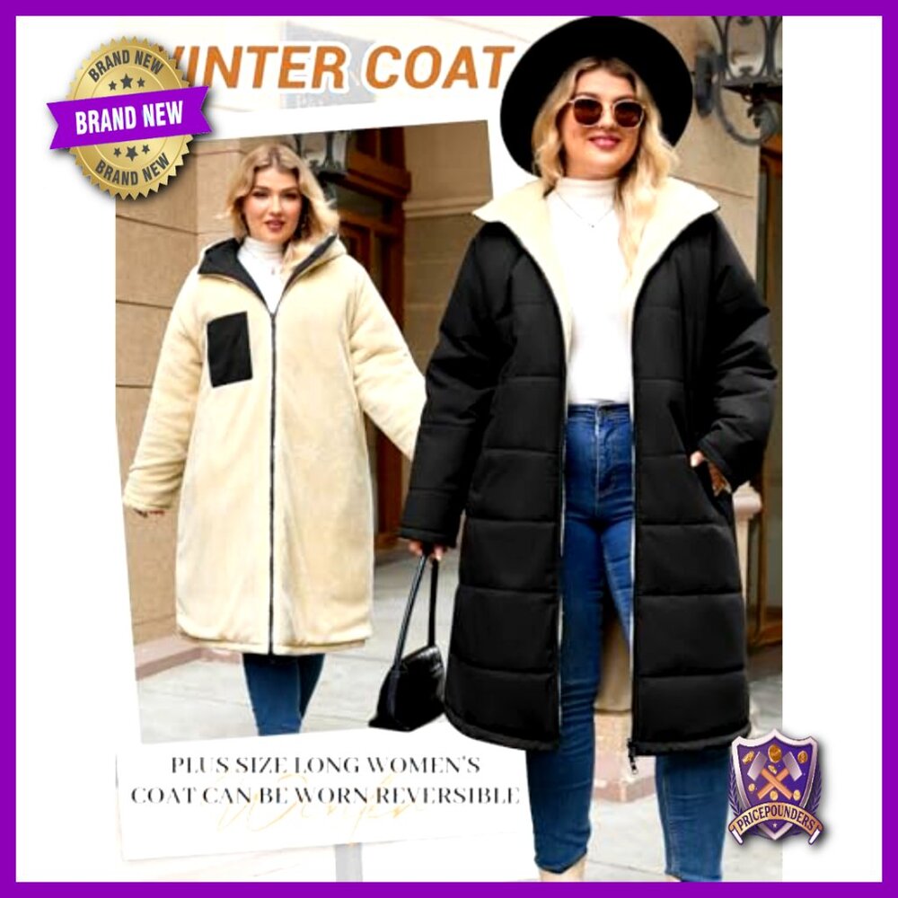 Plus Size Reversible Down Jacket Hooded Lightweig… - image 3